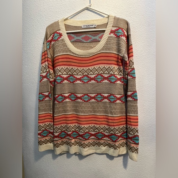 Vintage Aztec Designed Cotton Emporium Sweater - Picture 1 of 5